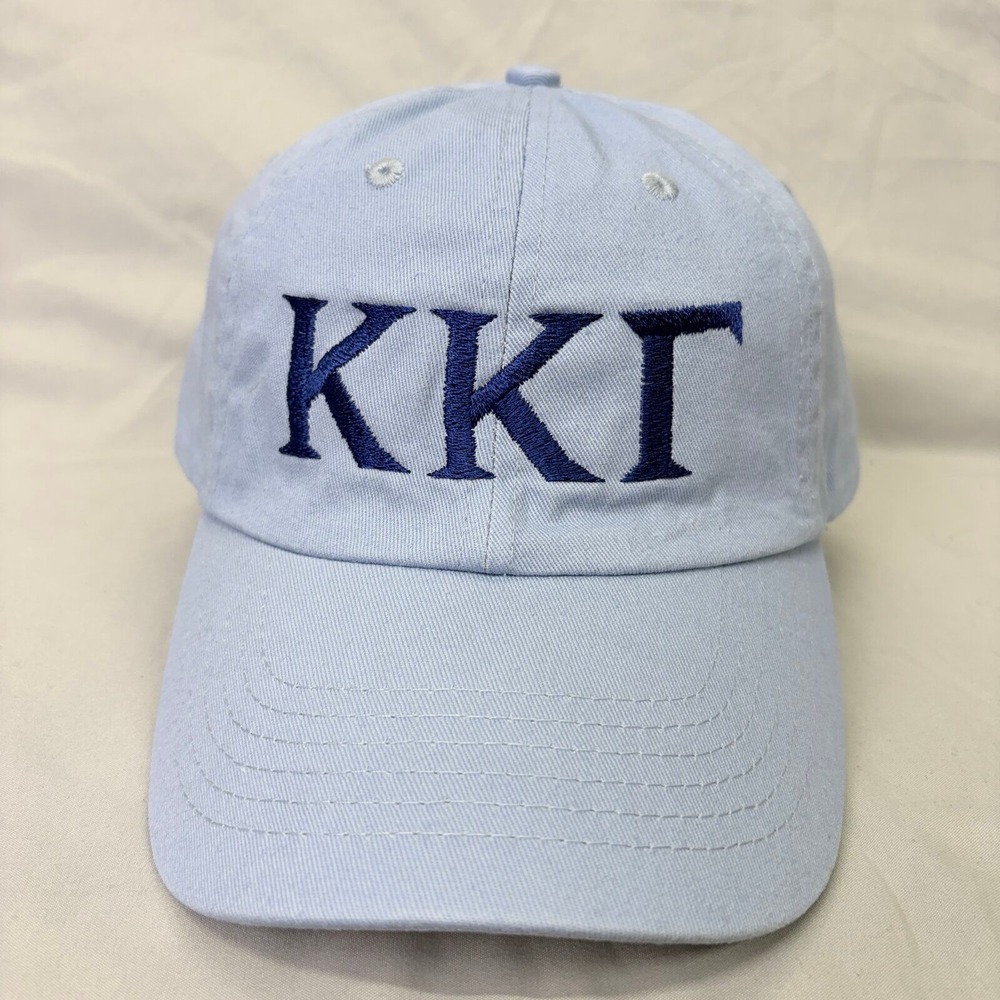 Unbranded Hat KKG Sorority Women OS Light Blue Greek Letter Embroidery